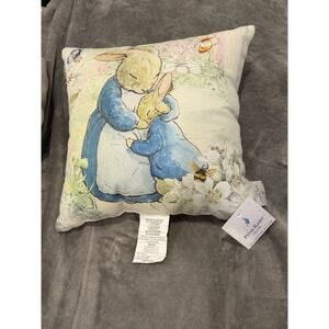 Beatrix Potter DECORATIVE PILLOW PETER RABBIT WITH MOM - NEW WITH TAGS - Beaded